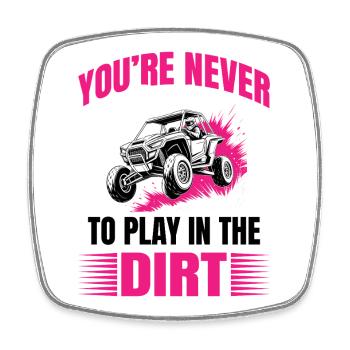 UTV Off Road Girl Woman 4 Wheeler Side by side - Viereckiger Kühlschrankmagnet - Weiß - Vorne