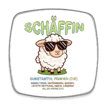 Schäffin Substantiv, feminin, die - Viereckiger Kühlschrankmagnet - Weiß - Vorne