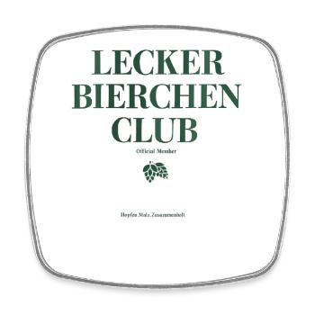 lecker Bierchen Club - Viereckiger Kühlschrankmagnet - Weiß - Vorne