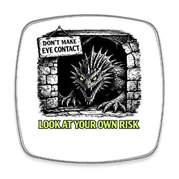 Bazyliszek Polish Legend Warning - Square fridge magnet - white - Front