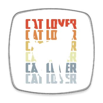 Cat Lover Vintage Look - Magnet carré - blanc - Devant