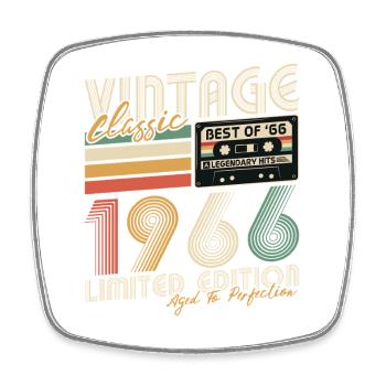 Vintage, 1966, Vintage Retro, Cadeau d’anniversaire - Magnet carré - blanc - Devant