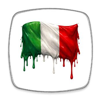 Italienische Flagge bunte Farbe - Viereckiger Kühlschrankmagnet - Weiß - Vorne
