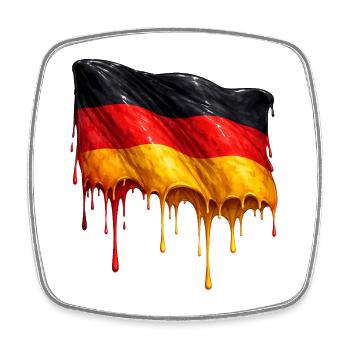 Deutsche Flagge bunte Farbe - Viereckiger Kühlschrankmagnet - Weiß - Vorne