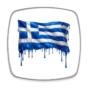 Griechische Flagge bunte Farbe - Viereckiger Kühlschrankmagnet - Weiß - Vorne
