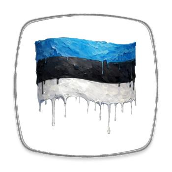 Estnische Flagge bunte Farbe - Viereckiger Kühlschrankmagnet - Weiß - Vorne