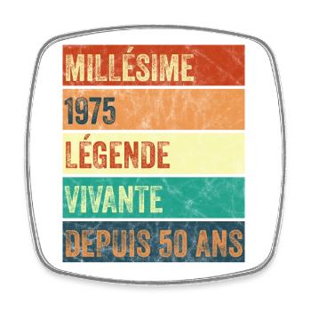 Millésime 1975 Légende - Magnet carré - blanc - Devant