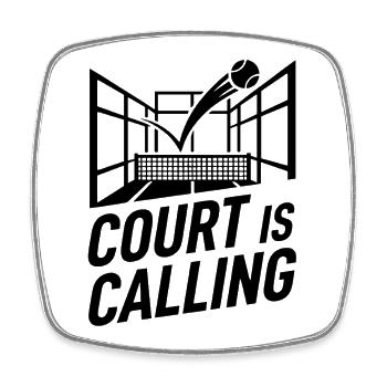 Court is Calling Padel Tennis Lifestyle Sport - Viereckiger Kühlschrankmagnet - Weiß - Vorne