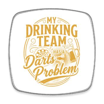Fléchettes Chemise de bière Joueur de fléchettes Darts Cadeaux drôle - Magnet carré - blanc - Devant
