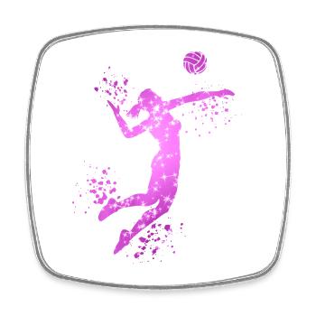 Volley-ball féminin Joueuse de volley-ball : Volley-ball de plage - Magnet carré - blanc - Devant