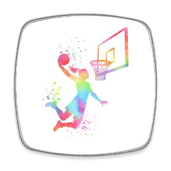 Basketball Mädchen Basketballerin Frauen - Viereckiger Kühlschrankmagnet - Weiß - Vorne