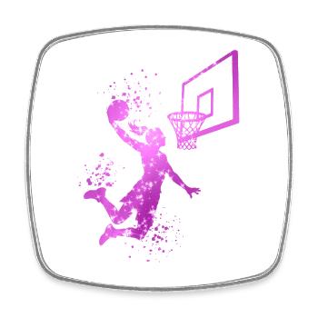 Basketball Mädchen Basketballerin Frauen - Viereckiger Kühlschrankmagnet - Weiß - Vorne