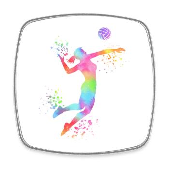 Volleyball Mädchen Volleyballerin Beachvolleyball - Viereckiger Kühlschrankmagnet - Weiß - Vorne