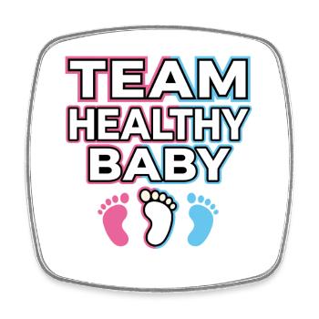 Team Healthy Baby Fußabdruck Design - Viereckiger Kühlschrankmagnet - Weiß - Vorne