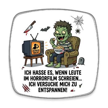 Zombie Horror Nacht Humor - Viereckiger Kühlschrankmagnet - Weiß - Vorne