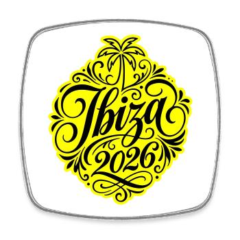 Ibiza 2026 - Square fridge magnet - white - Front