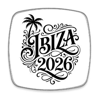 Ibiza 2026 - Square fridge magnet - white - Front