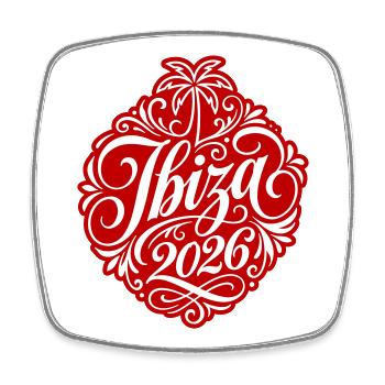 Ibiza 2026 - Square fridge magnet - white - Front