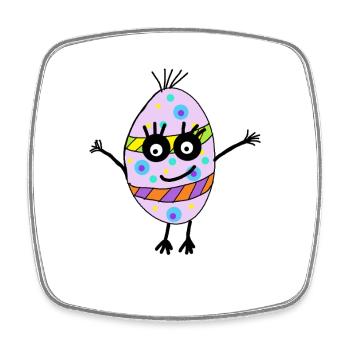 Ei Emotionen Happy Ostern Kinder - Viereckiger Kühlschrankmagnet - Weiß - Vorne