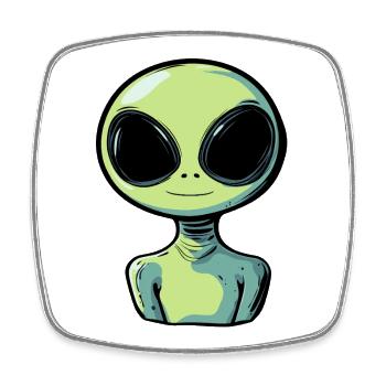 Alien Martian - Square fridge magnet - white - Front