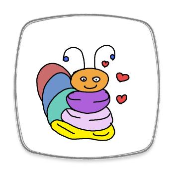 Chenilles, bébés enfants, enfants insectes - Magnet carré - blanc - Devant