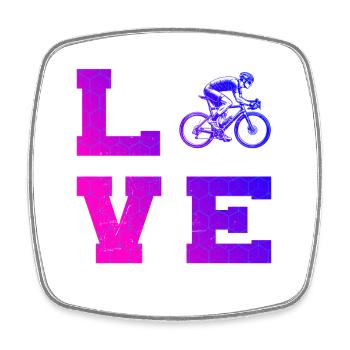 Gift idea for a road bike with road bike - Square fridge magnet - white - Front