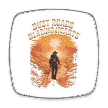 Bust Roads : Aventure de randonnée Blazing Hearts - Magnet carré - blanc - Devant