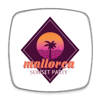 Mallorca Sunset Party - Square fridge magnet - white - Front
