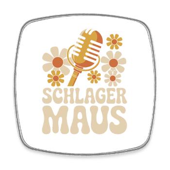 Schlager Maus Party Crew JGA Frauen Schlagermaus - Viereckiger Kühlschrankmagnet - Weiß - Vorne