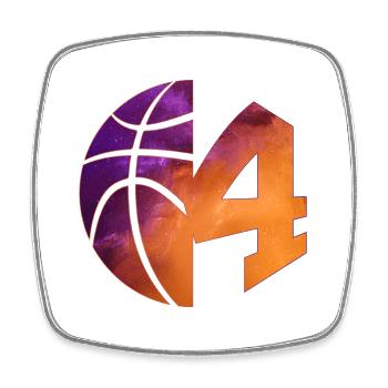 NUMÉRO 4 BASKETBALL 4E ANNIVERSAIRE - Magnet carré - blanc - Devant