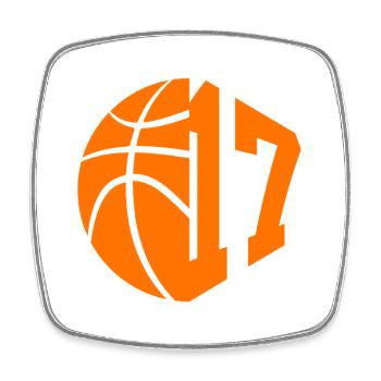 NUMMER 17 BASKETBALL 17. GEBURTSTAG - Viereckiger Kühlschrankmagnet - Weiß - Vorne