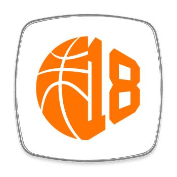 NUMBER 18 BASKETBALL 18TH BIRTHDAY - Square fridge magnet - white - Front