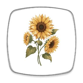 Sunflower Beam Yellow - Square fridge magnet - white - Front