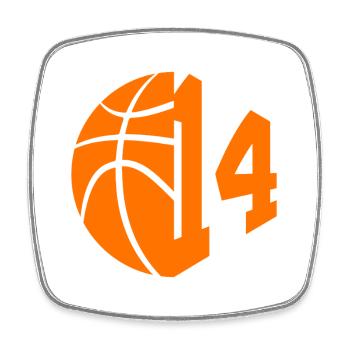 NUMMER 14 BASKETBALL 14. GEBURTSTAG - Viereckiger Kühlschrankmagnet - Weiß - Vorne
