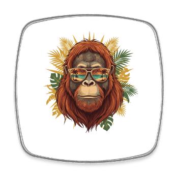Orang-Utan Sonnenbrille Tropenblick - Viereckiger Kühlschrankmagnet - Weiß - Vorne