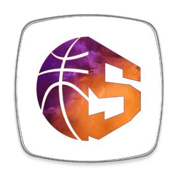 NUMBER 5 BASKETBALL 5TH BIRTHDAY - Square fridge magnet - white - Front