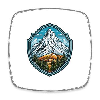 Montagnes - Magnet carré - blanc - Devant