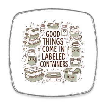 Labeled is better | Meal Prep Orga - Square fridge magnet - white - Front