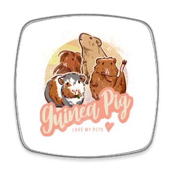 Portrait vintage de cochon d’Inde pour les amoureux des animaux - Magnet carré - blanc - Devant