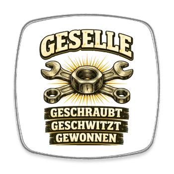Geselle Gesellenprüfung bestanden Ausbildung - Viereckiger Kühlschrankmagnet - Weiß - Vorne