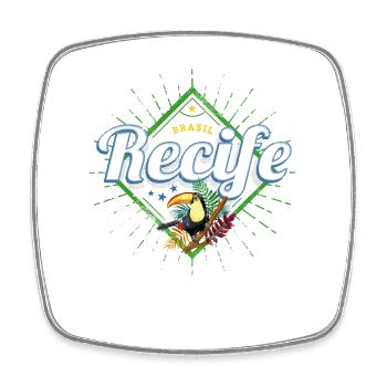 Recife Pernambuco Brasilien Retro Tukan Souvenir - Viereckiger Kühlschrankmagnet - Weiß - Vorne