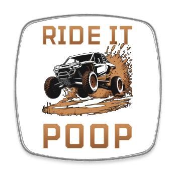 UTV Off Road Boy Men 4 Wheeler Side by side - Viereckiger Kühlschrankmagnet - Weiß - Vorne