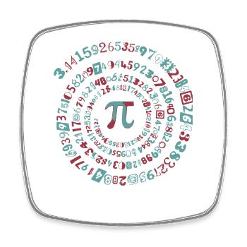 Pi - Mathematics - Square fridge magnet - white - Front