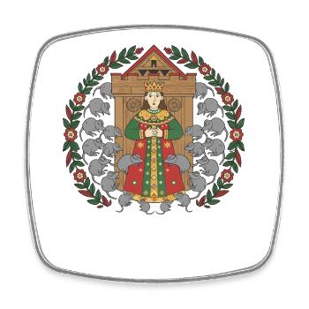 König Popiel Polnische Legende - Viereckiger Kühlschrankmagnet - Weiß - Vorne