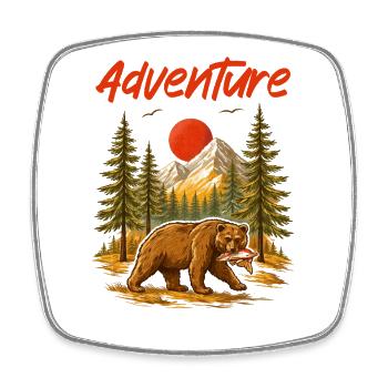 Camping Natur Campingausflug Wandern Berge - Viereckiger Kühlschrankmagnet - Weiß - Vorne