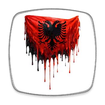 Albanian flag in bright colors - Square fridge magnet - white - Front
