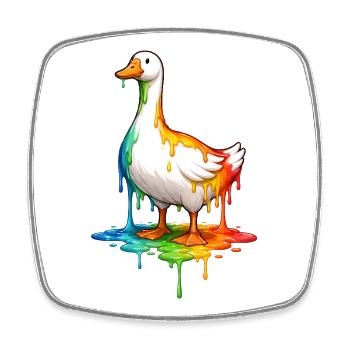 Gans in bunten Farben - Viereckiger Kühlschrankmagnet - Weiß - Vorne