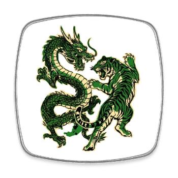 Chinese Dragon Tiger - Square fridge magnet - white - Front