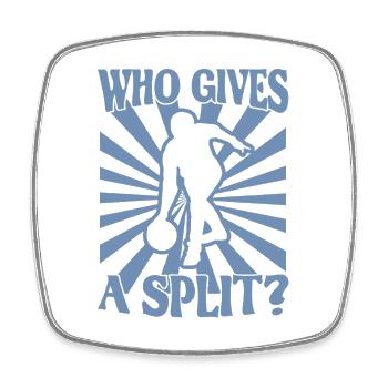 Bowling Kegel Spruch Who gives a Split - Square fridge magnet - white - Front