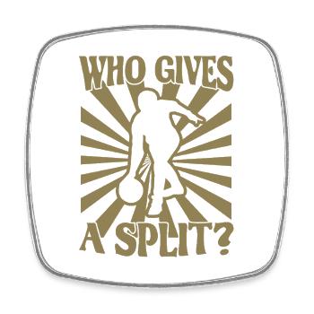 Bowling Kegel Spruch Who gives a Split - Square fridge magnet - white - Front
